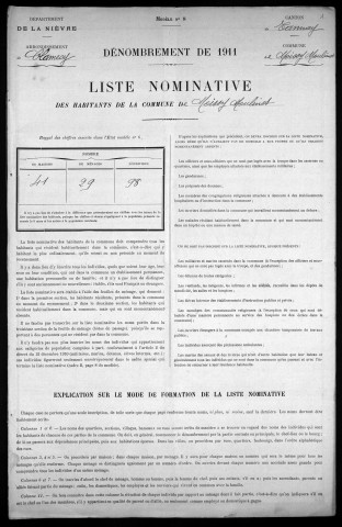 Moissy-Moulinot : recensement de 1911