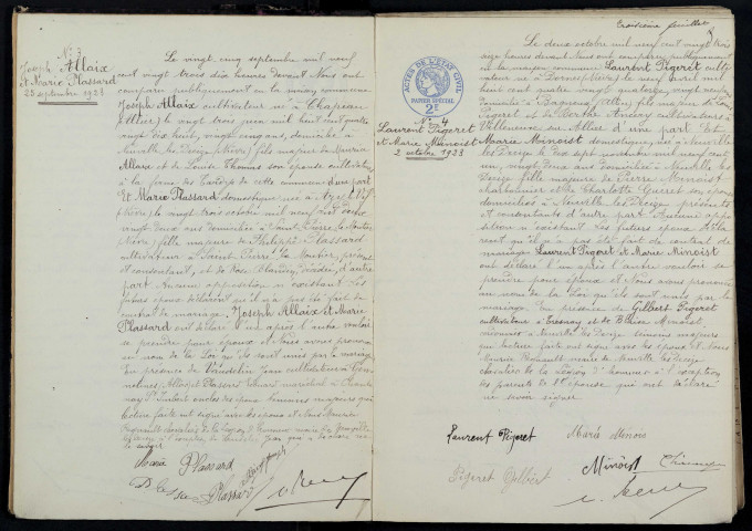 Neuville-lès-Decize : actes d'état civil.