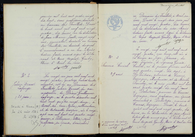 Avril-sur-Loire : actes d'état civil.