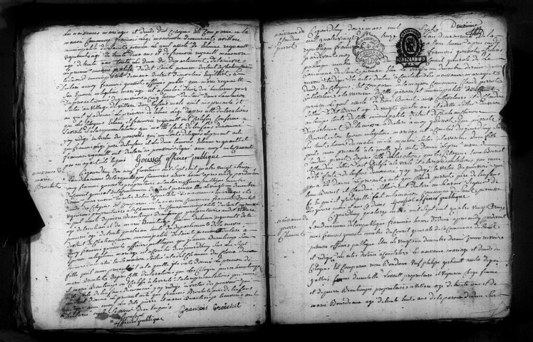 Saint-Péreuse : actes d'état civil.