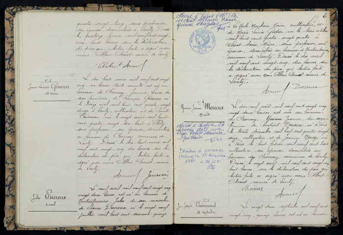 Lanty : actes d'état civil.