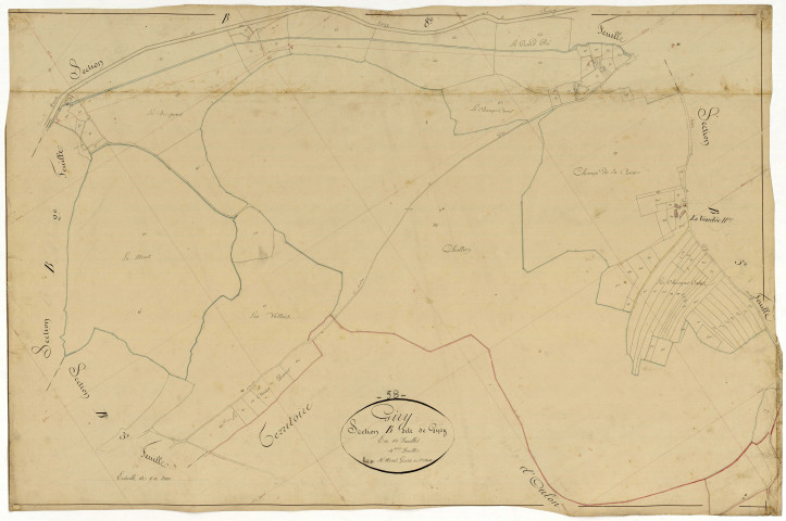 Giry, cadastre ancien : plan parcellaire de la section B dite de Gipy, feuille 4