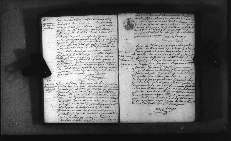 Mouron-sur-Yonne : actes d'état civil.