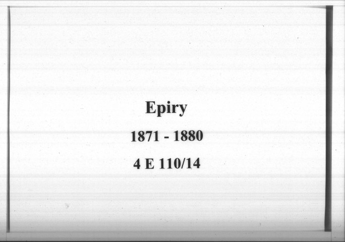 Epiry : actes d'état civil.