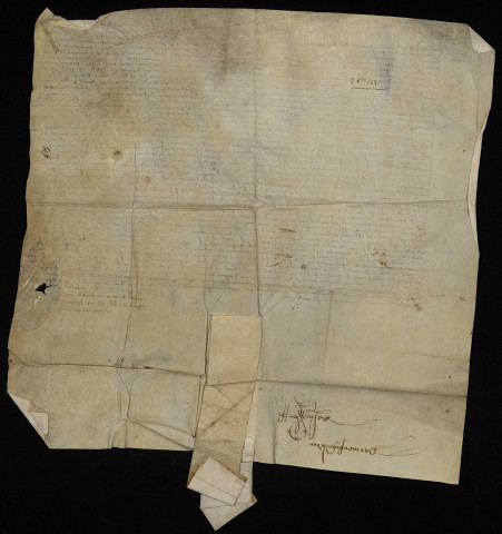 Biens et droits. - Fief et baronnie d'Huriel (département de l'Allier), annulation de la vente par de Jean Brosse contre Jean de Bourgogne : traité de rachat.