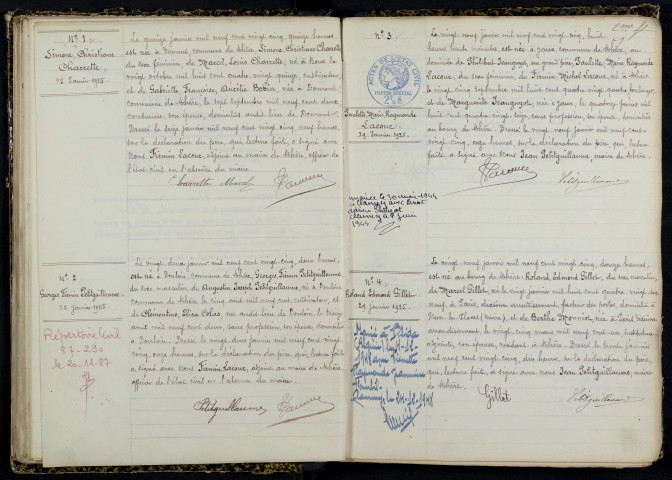 Mhère : actes d'état civil.