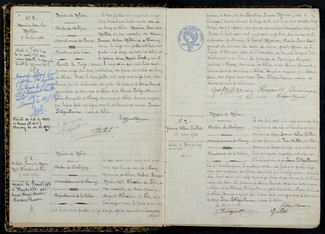 Mhère : actes d'état civil.