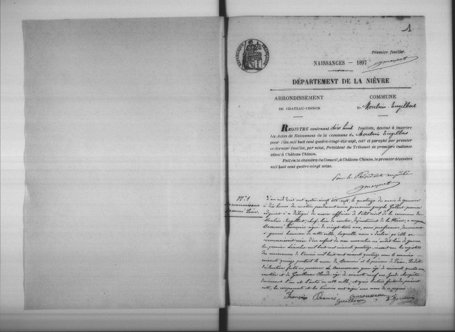 Moulins-Engilbert : actes d'état civil.