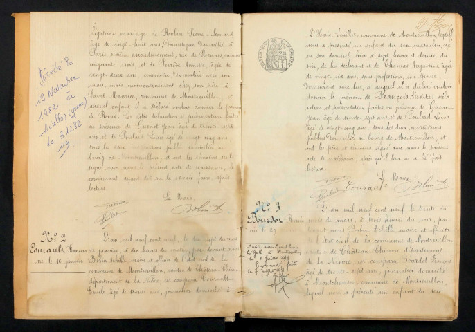 Montreuillon : actes d'état civil.