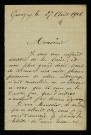 LEFÈVRE (Thérèse), enfant assistée de la Seine, à Guérigny (Nièvre) (née en 1881) : 3 lettres.