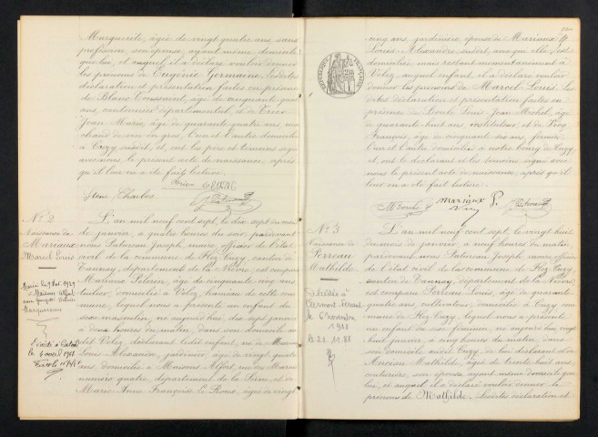 Flez-Cuzy : actes d'état civil.