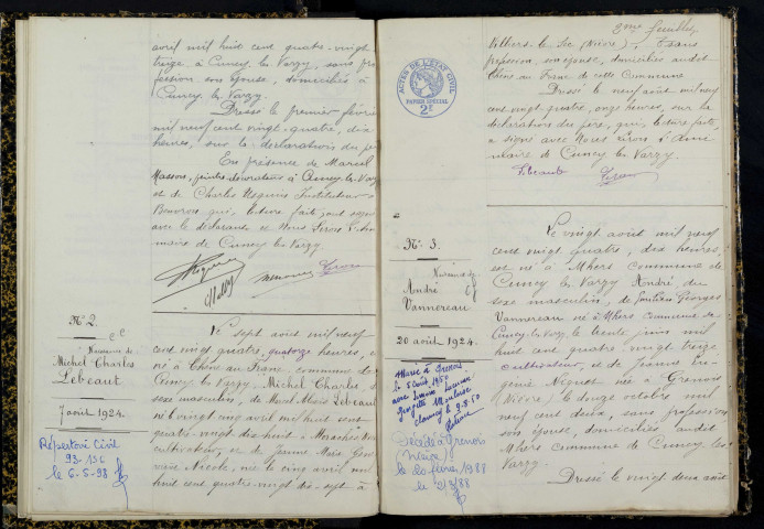 Cuncy-lès-Varzy : actes d'état civil.