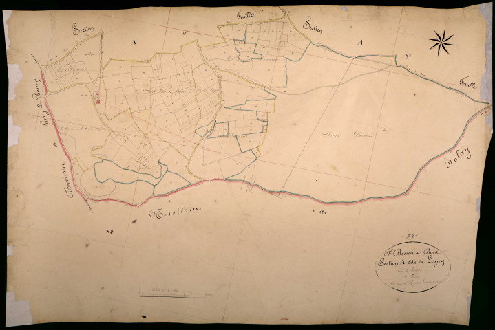 Saint-Benin-des-Bois, cadastre ancien : plan parcellaire de la section A dite de Ligny, feuille 2