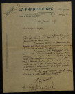 LARDANCHET (Henri), publiciste à La France Libre, à Lyon : 3 lettres.