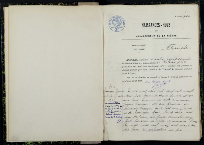 Champlin : actes d'état civil.