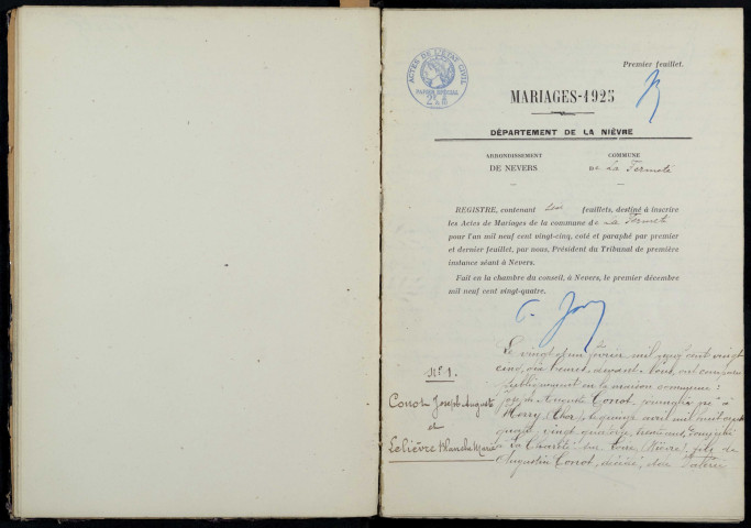 La Fermeté : actes d'état civil.