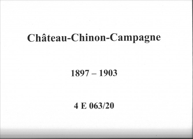 Château-Chinon Campagne : actes d'état civil.