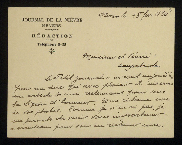 ROUCHON (Étienne), directeur de La Démocratie nivernaise : 11 lettres.