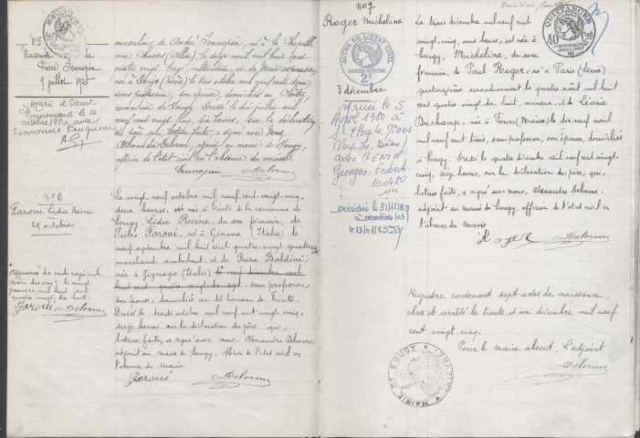 Sougy-sur-Loire : actes d'état civil.