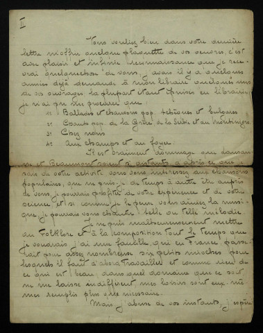 BARBLAN (Emmanuel), musicien à Lausanne : 2 lettres.