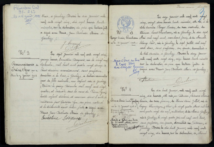 Garchizy : actes d'état civil (naissances).