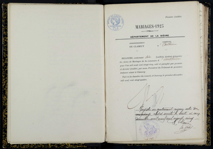 Authiou : actes d'état civil.