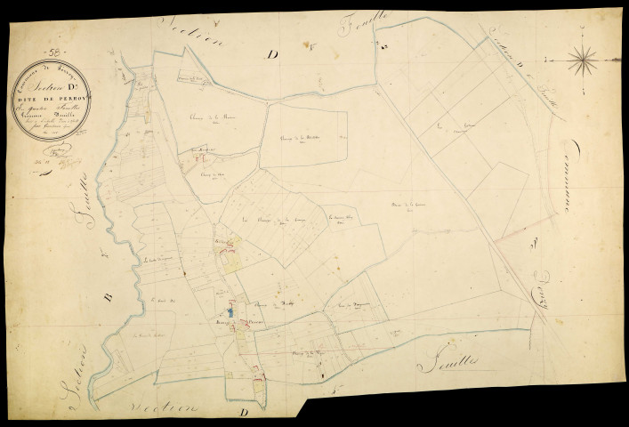 Perroy, cadastre ancien : plan parcellaire de la section D dite de Perroy, feuille 3