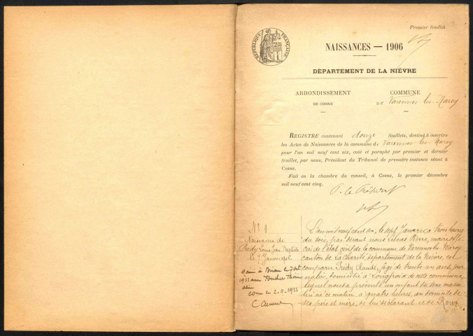 Varennes-lès-Narcy : actes d'état civil.