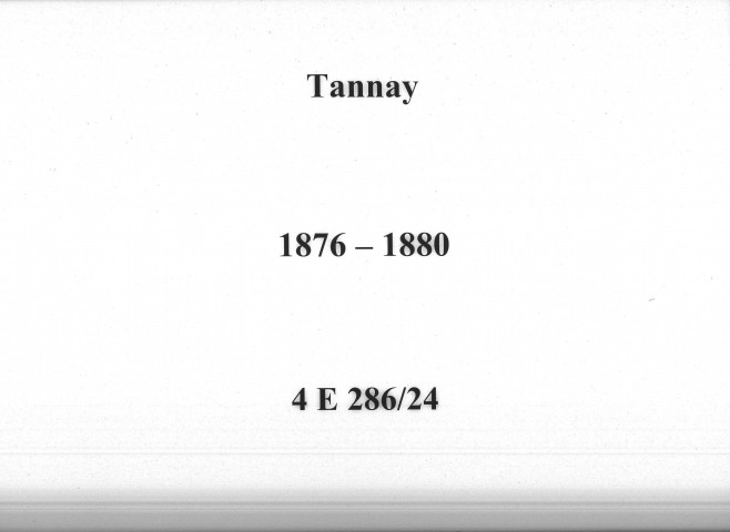Tannay : actes d'état civil.