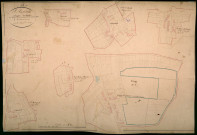 Saint-Andelain, cadastre ancien : plan parcellaire de la section B dite de Soumard, feuille 1 et de la section C dite de Congy, feuille 1, développement