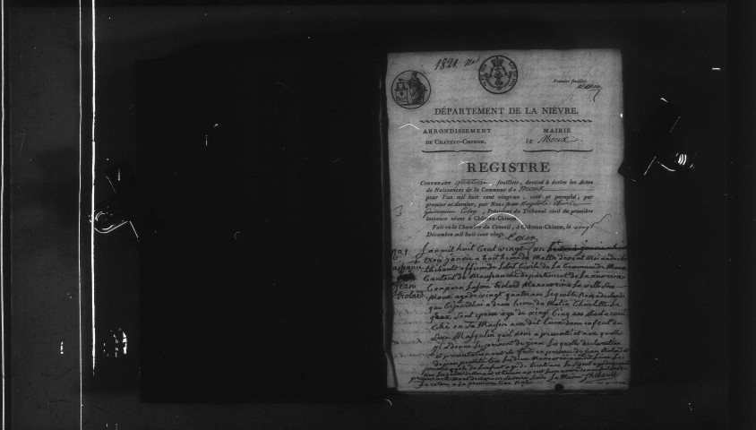 Moux-en-Morvan : actes d'état civil.