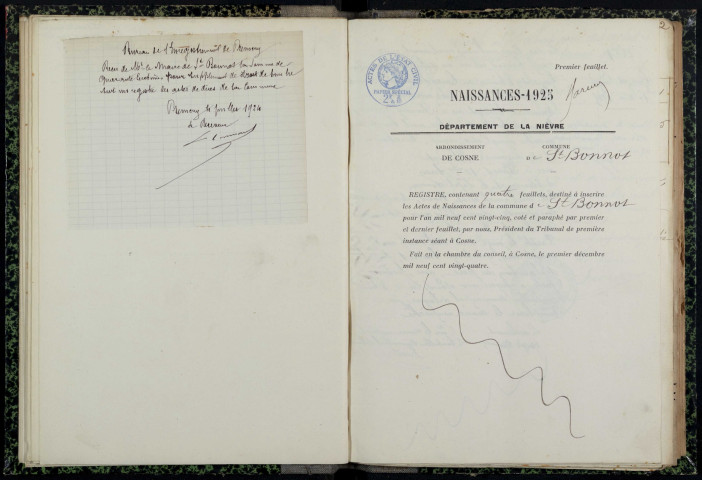 Saint-Bonnot : actes d'état civil.