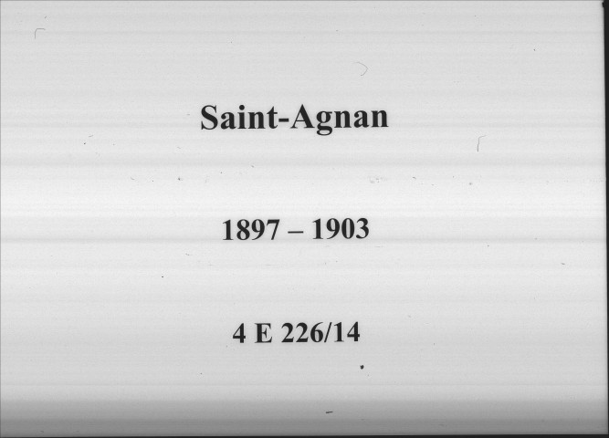 Saint-Agnan : actes d'état civil.