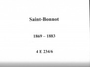 Saint-Bonnot : actes d'état civil.
