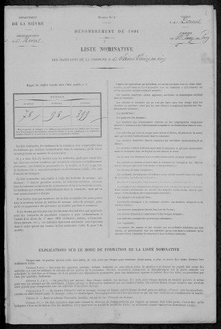 Saint-Parize-en-Viry : recensement de 1891