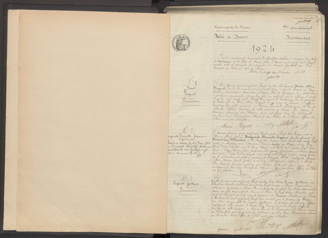 Nevers : actes d'état civil.