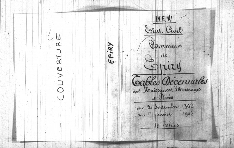 Epiry : tables décennales.