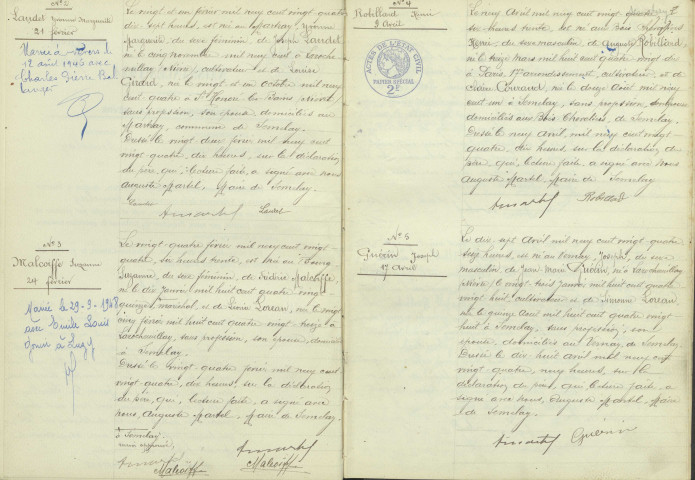 Sémelay : actes d'état civil.