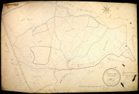 Saint-Parize-le-Châtel, cadastre ancien : plan parcellaire de la section D dite du Grand Bourg, feuille 2