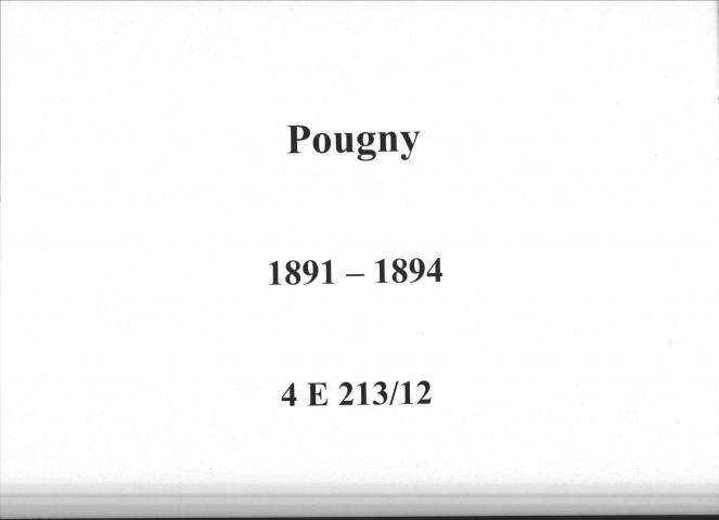 Pougny : actes d'état civil.