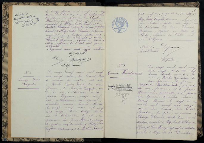 Fléty : actes d'état civil.