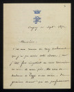 PAZZIS (comte de), homme politique à Ougny (Nièvre) : 3 lettres.