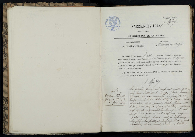 Aunay-en-Bazois : actes d'état civil.