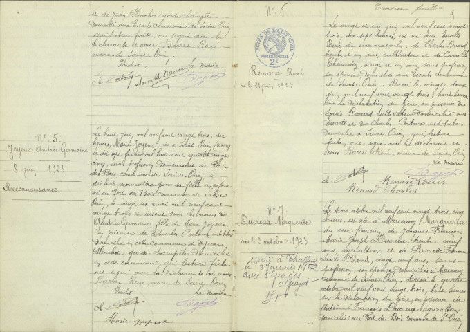 Saint-Ouen-sur-Loire : actes d'état civil.