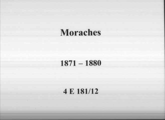 Moraches : actes d'état civil.