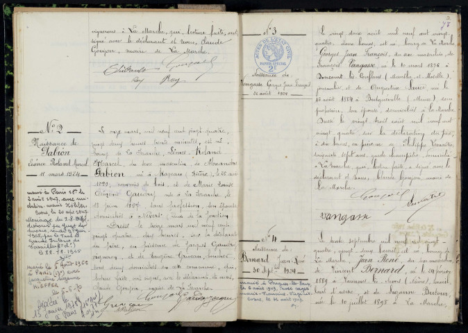 La Marche : actes d'état civil.