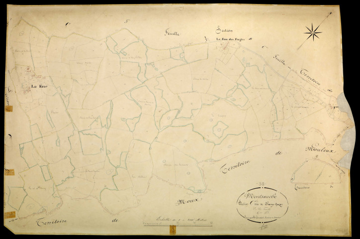 Montsauche-les-Settons, cadastre ancien : plan parcellaire de la section C dite de Champ-Gazon, feuille 6