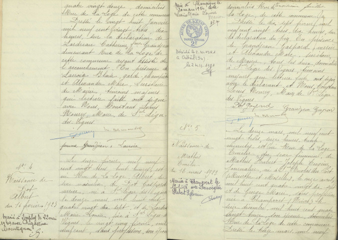 Saint-Léger-des-Vignes : actes d'état civil (naissances).