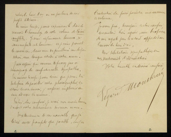 MONTBRUN (Edgar), poète à Rochefort (Charente-Maritime) : 2 lettres.