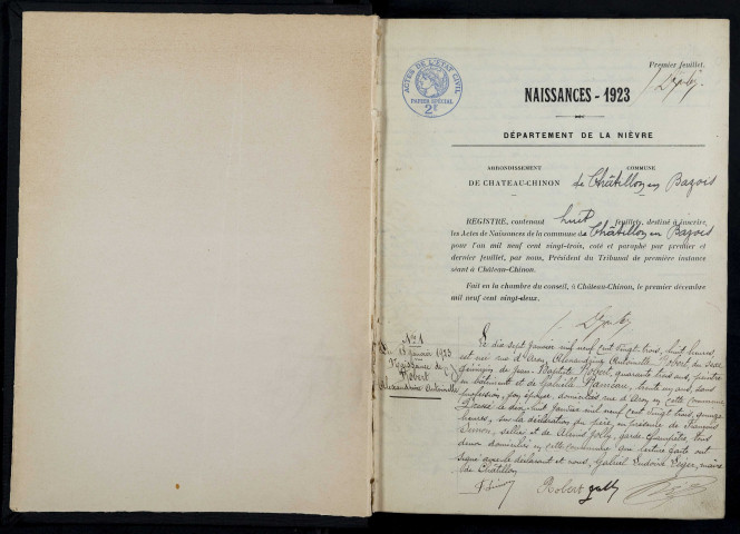 Châtillon-en-Bazois : actes d'état civil.